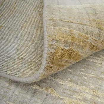 10' X 14' Yellow and Ivory Abstract Hand Woven Area Rug