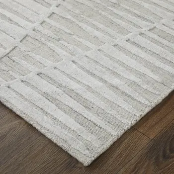 8' X 10' Ivory Geometric Hand Woven Area Rug