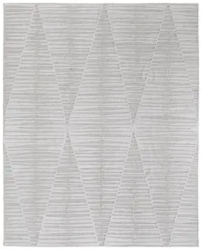 8' X 10' Ivory Geometric Hand Woven Area Rug
