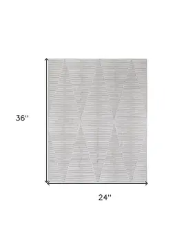 2' X 3' Ivory Geometric Hand Woven Area Rug