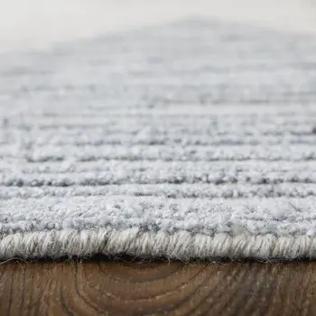 2' X 3' Ivory and Blue Geometric Hand Woven Area Rug