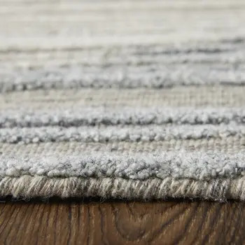 2' X 3' Tan and Blue Abstract Hand Woven Worn Faded Area Rug