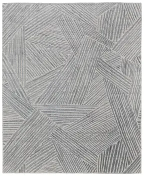 5' X 8' Green and Ivory Abstract Hand Woven Area Rug