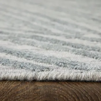 2' X 3' Green and Ivory Abstract Hand Woven Area Rug