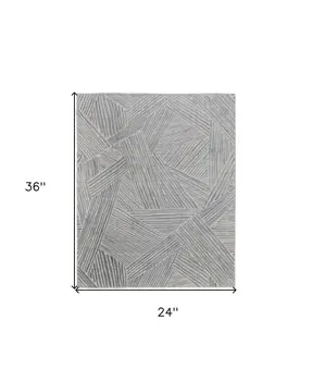 2' X 3' Green and Ivory Abstract Hand Woven Area Rug