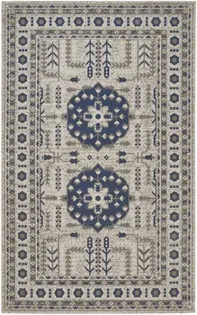 10' X 13' Blue and Gray Oriental Power Loom Area Rug