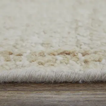 2' X 3' Ivory Tan and Gray Wool Floral Hand Knotted Area Rug