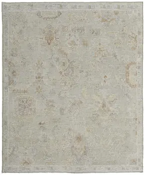 4' X 6' Gray and Brown Wool Floral Hand Knotted Area Rug