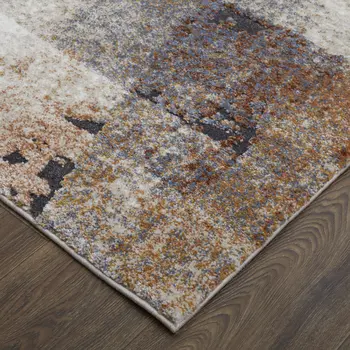 2' X 3' Gray Blue and Ivory Checkered Power Loom Area Rug
