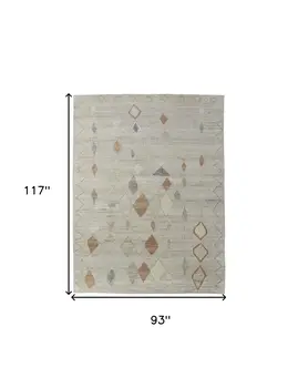 8' X 10' Tan Brown and Gray Wool Moroccan Hand Knotted Area Rug