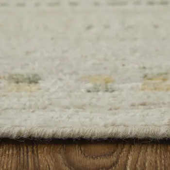 2' X 3' Gray Tan and Green Wool Abstract Hand Knotted Area Rug