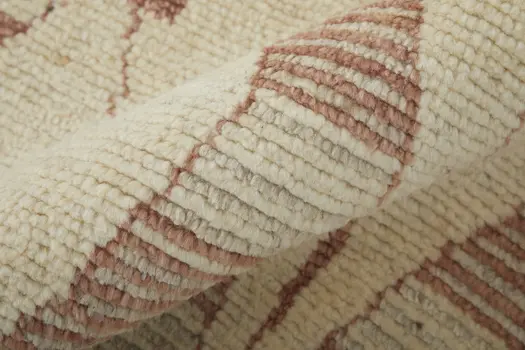 9' X 13' Gray and Red Wool Geometric Hand Knotted Area Rug