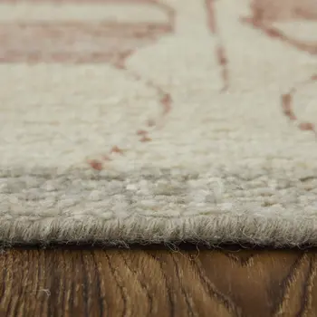 2' X 3' Gray and Red Wool Geometric Hand Knotted Area Rug