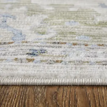 2' X 3' Ivory Red and Blue Floral Power Loom Area Rug