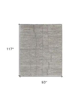 8' X 10' Taupe and Gray Abstract Hand Woven Worn Faded Area Rug