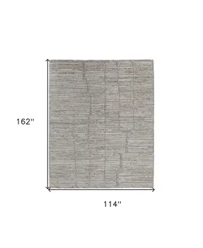 9' X 13' Taupe and Gray Abstract Hand Woven Worn Faded Area Rug