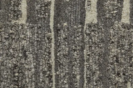 2' X 3' Gray Ivory and Taupe Abstract Hand Woven Area Rug