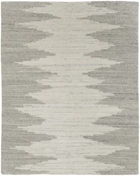 6' X 9' Gray and Ivory Ombre Hand Woven Area Rug