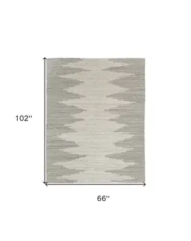 6' X 9' Gray and Ivory Ombre Hand Woven Area Rug
