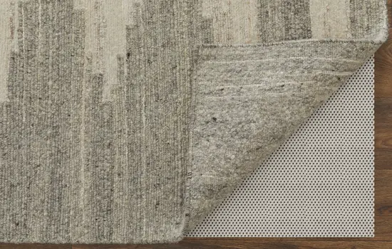 2' X 3' Gray and Ivory Ombre Hand Woven Area Rug