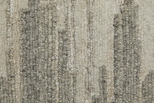2' X 3' Gray and Ivory Ombre Hand Woven Area Rug
