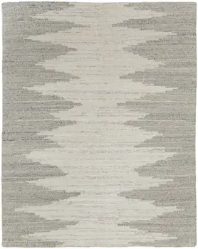 2' X 3' Gray and Ivory Ombre Hand Woven Area Rug