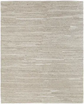 4' X 6' Ivory Abstract Hand Woven Worn Faded Area Rug