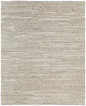 4' X 6' Ivory Abstract Hand Woven Worn Faded Area Rug