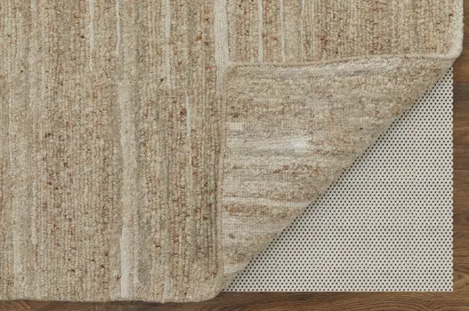 8' X 10' Ivory Abstract Hand Woven Worn Faded Area Rug