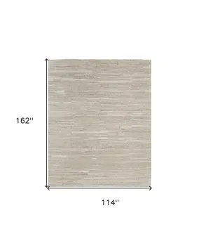 9' X 13' Ivory Abstract Hand Woven Worn Faded Area Rug