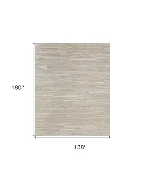 12' X 15' Ivory Abstract Hand Woven Worn Faded Area Rug