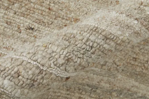 2' X 3' Ivory Abstract Hand Woven Worn Faded Area Rug