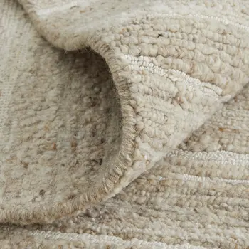 2' X 3' Ivory Abstract Hand Woven Worn Faded Area Rug