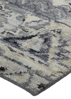 8' X 10' Taupe Gray and Tan Wool Geometric Hand Knotted Area Rug