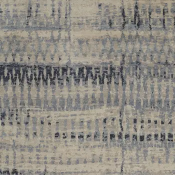 12' X 15' Gray Blue and Ivory Wool Abstract Hand Knotted Area Rug