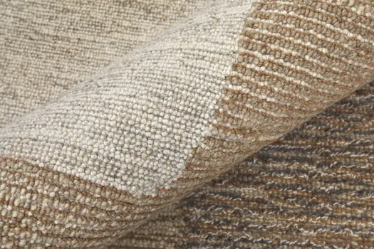 9' X 12' Brown Tan and Ivory Wool Abstract Hand Tufted Area Rug