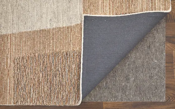 2' X 3' Brown Tan and Ivory Wool Abstract Hand Tufted Area Rug