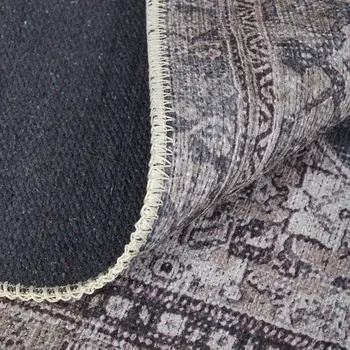 9' X 12' Gray Taupe and Ivory Oriental Power Loom Washable Area Rug