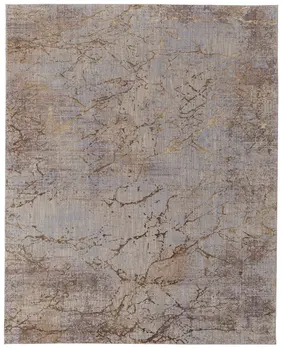 7' X 10' Brown Taupe and Tan Abstract Power Loom Area Rug