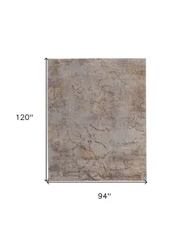 8' X 10' Brown Taupe and Tan Abstract Power Loom Area Rug
