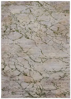 5' X 8' Taupe Green and Tan Abstract Power Loom Area Rug
