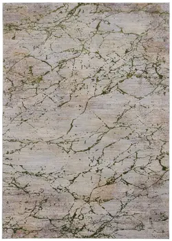 8' X 10' Taupe Green and Tan Abstract Power Loom Area Rug