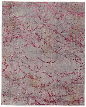 10' X 13' Pink Taupe and Gray Abstract Power Loom Area Rug