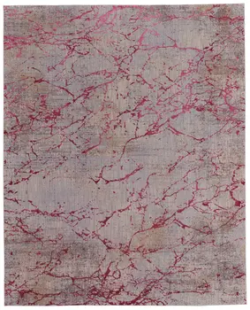 10' X 13' Pink Taupe and Gray Abstract Power Loom Area Rug