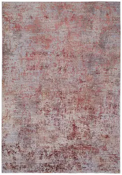 7' X 10' Red and Gray Abstract Power Loom Area Rug