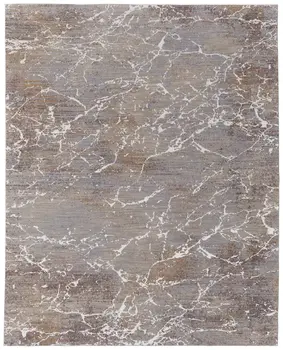 12' X 15' Ivory Brown and Taupe Abstract Power Loom Area Rug