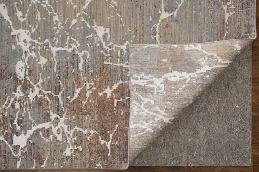 12' X 15' Ivory Brown and Taupe Abstract Power Loom Area Rug