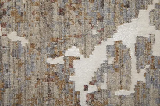 12' X 15' Ivory Brown and Taupe Abstract Power Loom Area Rug