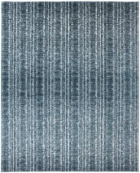10' X 13' Blue and Ivory Power Loom Area Rug