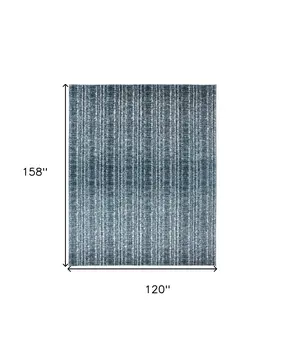 10' X 13' Blue and Ivory Power Loom Area Rug